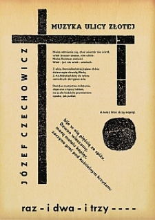 "Muzyka ulicy Złotej" - grafika z wierszem J&oacute;zefa Czechowicza
