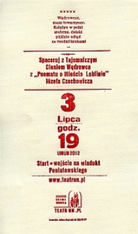 Rocznicowy plakat z okazji "Spaceru z Czechowiczem"