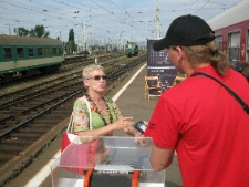 Nagranie relacji w ramach akcji Historia M&oacute;wiona podczas projektu Wagon Lublin 2010.