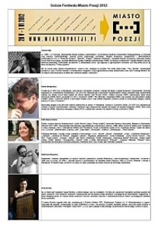Goście zaproszeni na Festiwal Miasto Poezji 2012