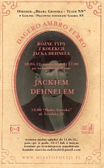 Plakat do wystawy "Dagero, ambro, ferro - różne typy z kolekcji Jacka Dehnela"