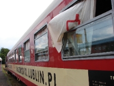 Projekt Wagon 2010 Lublin na peronie w Zielonej G&oacute;rze.