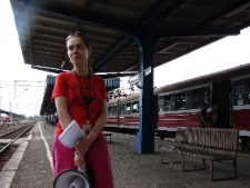 Projekt Wagon 2010 Lublin na peronie w Zielonej G&oacute;rze.