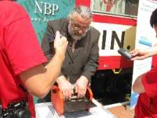 Działania na peronie w Rzeszowie podczas projektu Wagon 2010 Lublin.