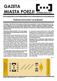 Gazeta Miasta Poezji 28.05.2012