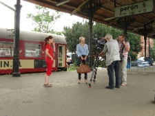 Działania na peronie w Gdańsku podczas projektu Wagon 2010 Lublin.