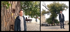 Sławomir Księżniak pod "Baobabem" na Placu Litewskim