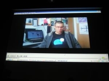 Prezentacja profesora Andrzeja Radomskiego podczas THATCamp Polska