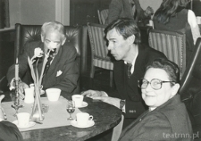 Krystyna Modrzewska z prof. J.A.B&ouml;&ouml;kiem i prof. L.Wetterbergiem