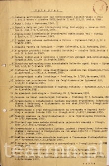 Spis prac naukowych Krystyny Modrzewskiej sporządzony w 1955 roku