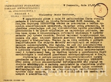 Opinia prof. J.Czekanowskiego o Krystynie Modrzewskiej skierowana do rektora UMCS prof. A.Burdy