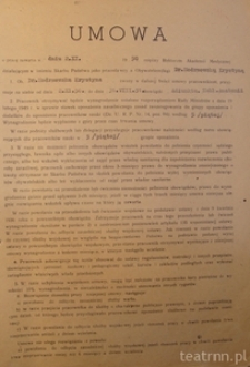 Umowa o pracę Krystyny Modrzewskiej w charakterze adiunkta Zakładu Anatomii Prawidłowej Człowieka Akademii Medycznej w Białymstoku