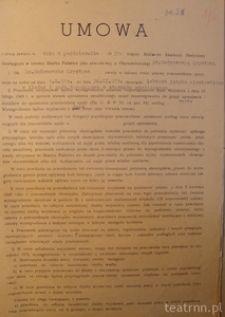 Umowa o pracę Krystyny Modrzewskiej w charakterze lektora języka niemieckiego na Akademii Medycznej w Białymstoku