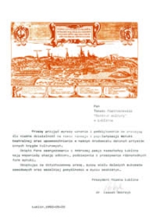 Dyplom Prezydenta Miasta Lublina Leszka Bobrzyka dla Tomasza Pietrasiewicza