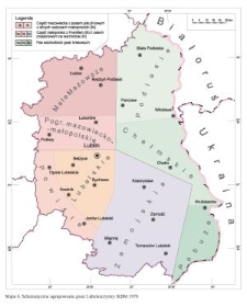 Mapa 6. Schematyczne ugrupowanie gwar Lubelszczyzny