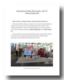 Materiał prasowy Ośrodka "Brama Grodzka &ndash; Teatr NN" dotyczący Targ&oacute;w CeBIT