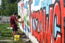 Graffiti festiwalu Śladami Singera w Tyszowcach