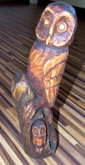 Sowy - rzeźba ludowa