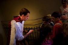 Zaczarowany Lublin 2013 - uczestnicy pokazu animacji w towarzystwie Michała Archanioła