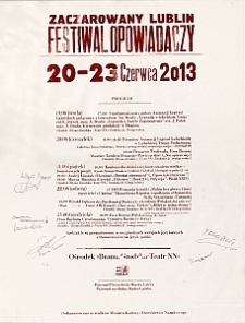 Afisz festiwalu "Zaczarowany Lublin - Festiwal Opowiadaczy" 2013