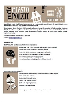 Szczeg&oacute;łowy program Małego Miasta Poezji 2013