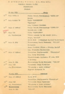 9 Lubelska Wiosna Teatralna : Warsztat Młodego Teatru : Program