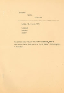 Lubelska Wiosna Teatralna : Lublin 15-19 maja 1974 : Warsztat Młodego Teatru