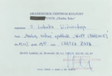 Zaproszenie na spektakl Grupy Chwilowej "Martwa natura"