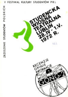7 Studencka Wiosna Teatralna : Lublin 28.IV - 1.V.1972 r., Nr 1