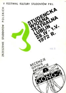 7 Studencka Wiosna Teatralna : Lublin 28.IV - 1.V.1972 r., Nr 2