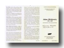 L'istituto Polacco Di Roma : Adam Mickiewicz 1798-1855 : nel bicentenario della nascita del Poeta