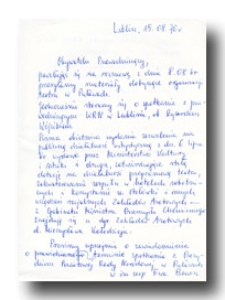 Brudnopis pisma dotyczącego organizacji teatru w Puławach