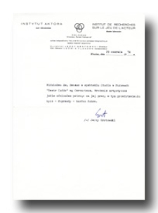 Pismo Jerzego Grotowskiego