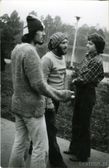 Mirosław Muła, Emil Warda i Krzysztof Motyka nad zalewem w Skarżysku-Kamiennej