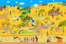 Układanka małoformatowa o legendach lubelskich i wierzeniach ludowych o zwierzętach. Plansza nr 2