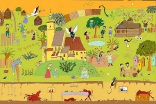 Układanka małoformatowa o legendach lubelskich i wierzeniach ludowych o zwierzętach. Plansza nr 3