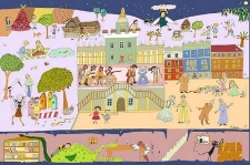 Układanka małoformatowa o legendach lubelskich i wierzeniach ludowych o zwierzętach. Plansza nr 6