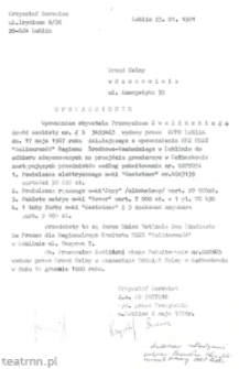 Upoważnienie do odbioru przedmiot&oacute;w przewożonych z Francji przez Grupę Chwilową