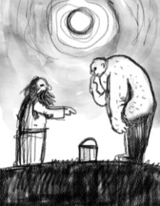 Golem otrzymuje polecenia od Rabina Eliasza z Chełma