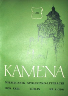 Kamena : miesięcznik społeczno-literacki, R. 23 nr 4 (110)