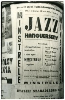 Plakat reklamujący występ zespołu "Minstrele"