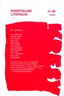 Kresy : kwartalnik literacki, nr 56 4/2003