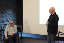 Alex Dancyg i Tomasz Pietrasiewicz podczas promocji książki "Historie z Bramy. Alex Dancyg"