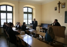 Spotkanie Aleksa Dancyga ze studentami Seminarium Duchownego.