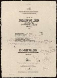 Afisz festiwalu "Zaczarowany Lublin - Festiwal Opowiadaczy" 2014