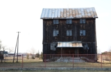 Wooden buildings on Brzeska Street in Łomazy