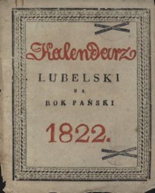 Strona przedtytułowa "Kalendarza Polsko, rusko i astronomiczno-gospodarskiego na rok pański 1822"
