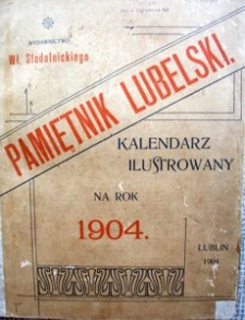 Okładka "Pamiętnika Lubelskiego – Kalendarza Ilustrowanego na rok 1904"