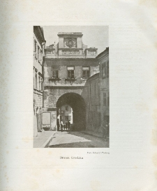 Strona z fotografią Edwarda Hartwiga przedstawiającą Bramę Grodzką w Lublinie z "Kalendarza na rok 1939"