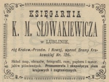 Reklama księgarni K. M. Słowakiewicza